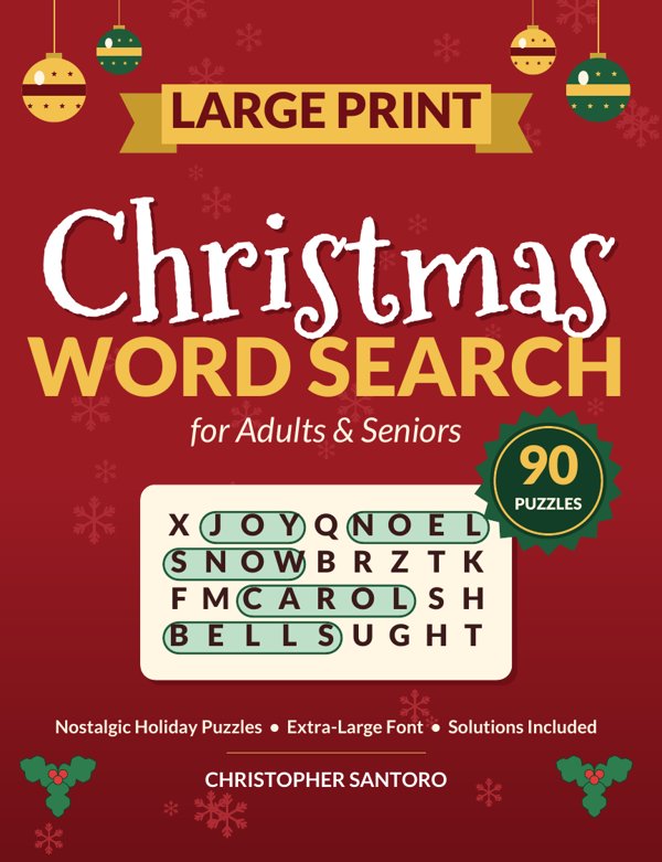 Cover of Large Print Christmas Word Search for Adults & Seniors