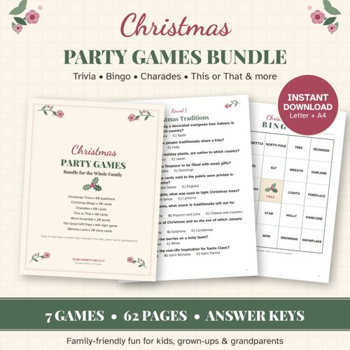 Christmas Party Games Bundle (Printable)