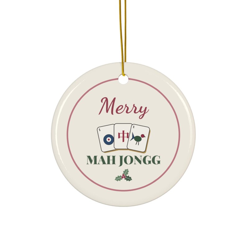 Merry Mah Jongg Ceramic Christmas Ornament