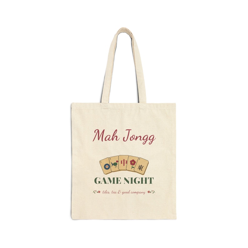 Mah Jongg Game Night Canvas Tote Bag